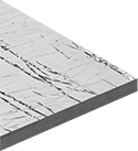 Image of Product. Front orientation. Sound Barrier Sheets. Sound Barrier Sheets, Adhesive-Back Gray Polyurethane Foam, Smooth Facing, Aluminum Foil Facing.
