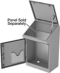 Image of Product. Front orientation. Contains Annotated. Console Enclosures. 1 Door.