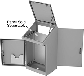 Image of Product. Front orientation. Contains Annotated. Console Enclosures. 2 Doors.