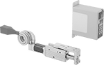 Image of Product. Slide Table Style. Front orientation. Electric Actuators. Miniature Electric Actuators with Automated Controls, Slide-Table-Style Actuator.
