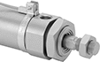 Image of ProductInUse. Front orientation. Proximity Sensors. Dust-Resistant Round Body Air Cylinders.