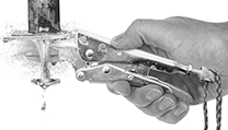 Image of ProductInUse. Stopper Shown in Use. Side2 orientation. Fire Sprinkler Head Stoppers.