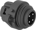 Image of Product. Male Receptacle. Front orientation. Power Connectors. RD24 Connectors, Male Receptacles.