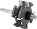 Image of Product. Front orientation. Router Bits. Router Bits for Wood Joining, Tongue-and-Groove Wood Joint—Uncoated Carbide-Tipped Steel.