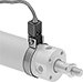 Image of ProductInUse. For Face/Pivot-Mount Air Cylinders. Front orientation. Proximity Sensors. Impact-Resistant Round Body Air Cylinders.