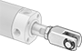 Image of ProductInUse. Front orientation. Air Cylinder Mounts. Impact-Resistant Round Body Air Cylinders, Rod-Clevis-with-Pin Actuator Connection.