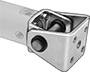 Image of ProductInUse. Clevis/Pivot Bracket Assembly with Pin Actuator Connection. Front orientation. Air Cylinder Mounts. Impact-Resistant Round Body Air Cylinders, Clevis/Pivot-Bracket-Assembly-with-Pin Actuator Connectionclevis Bracket with Pin Actuator Connection.