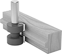 Image of ProductInUse. Front orientation. Router Bits. Router Bits for Wood Joining, Wedge-Tongue Wood Joint—Uncoated Carbide-Tipped Steel.