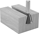Image of ProductInUse. Front orientation. Router Bits. Router Bits for Wood Joining, Dovetail Wood Joint—Uncoated Carbide-Tipped Steel.