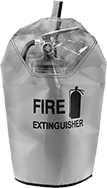 Image of ProductInUse. Front orientation. Fire Extinguisher Covers.