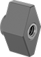 Image of Product. Style 2. Front orientation. Style 2. Threaded Through-Hole Knobs, Two-Arm Grip.