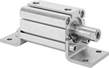 Image of ProductInUse. Front orientation. Air Cylinder Mounts. Flexible-Mount ISO Air Cylinders, Foot-Bracket Actuator Connection.