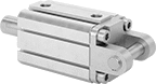 Image of ProductInUse. Front orientation. Air Cylinder Mounts. Flexible-Mount ISO Air Cylinders, Clevis-Bracket-with-Pin Actuator Connection.