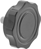 Image of Product. Front orientation. Eight-Arm Grip. Threaded-Stud Knobs, Style 20.