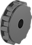 Image of Product. Style 2. Front orientation. Style 2. Unthreaded Through-Hole Knobs, Ribbed Grip.