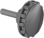 Image of Product. Style 5. Front orientation. Ribbed Grip. Threaded-Stud Knobs, Style 5.