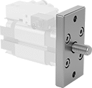 Image of ProductInUse. Front or Rear Flange Actuator Connection. Front orientation. Air Cylinder Mounts. Easy-Install Flexible-Mount Air Cylinders, Front-Flange Actuator Connection, Rear-Flange Actuator Connection.