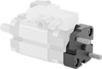 Image of ProductInUse. Back orientation. Air Cylinder Mounts. Easy-Install Flexible-Mount Air Cylinders, Front-Flange Actuator Connection.