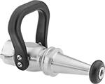 Image of Product. Front orientation. Fire Hose Nozzles. Lever-Activated Stream Fire Hose Nozzles.