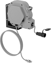 Image of Product. Front orientation. Extension Cord Reels. Water-Resistant Automatic-Wind Extension Cord Reels .