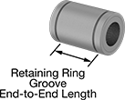 Image of Product. Front orientation. Contains Annotated. Linear Bearings. Rotary and Linear Ball Bearings, Fixed Alignment, With End Seals.