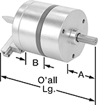 Image of Specification. Front orientation. Contains Annotated. Air Actuators. Adjustable-Angle Compact Rotary Air Actuators, D-Profile Shaft.