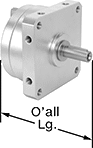 Image of Specification. Front orientation. Contains Annotated. Air Actuators. Adjustable-Angle Compact Rotary Air Actuators, Keyed Shaft.