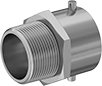Image of Product. Front orientation. Fire Hose and Fittings. Pin-Lug Fire-Fighting Hose Fittings, NPT Thread, Female, Straight, NH/NST Thread, Adapter, Threaded Fitting Connection, Male.
