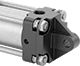 Image of Product. Front orientation. Air Cylinder Mounts. Locking Tie Rod Air Cylinders, Clevis-Bracket-with-Pin Actuator Connection.