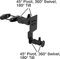 Image of Product. Clamp-On Rectangular-Bar Mount. Front orientation. Contains Annotated. Monitor Mounts. Bar Monitor and Keyboard Mounts, Full Motion.