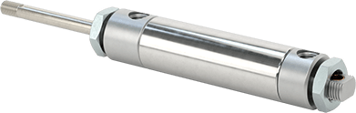 Image of Product. Back orientation. Round Body Air Cylinder Mount, Double-Acting, Universal Mount, 1-1/16" Bore, 2" Stroke Length .