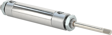 Image of Product. Front orientation. Round Body Air Cylinder Mount, Double-Acting, Universal Mount, 1-1/16" Bore, 2" Stroke Length .