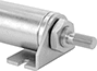 Image of Product. For Universal- and Nose-Mount Air Cylinders. Front orientation. Air Cylinder Mounts. Nonrotating Round Body Air Cylinders, Foot-Bracket Actuator Connection.
