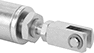 Image of Product. For Universal- and Nose-Mount Air Cylinders. Front orientation. Air Cylinder Mounts. Round Body Air Cylinder Mounts, Rod Clevis with Pin for Universal- and Nose-Mount Air Cylinders.