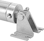 Image of Product. Front orientation. Air Cylinder Mounts. Multiple-Stroke Round Body Air Cylinders, Pivot-Bracket-with-Pin Actuator Connection.