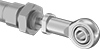 Image of ProductInUse. Front orientation. Air Cylinder Mounts. Double-Acting Round Body Air Cylinders, Rod-End Actuator Connection.