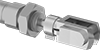 Image of ProductInUse. For Universal-Mount Air Cylinders. Front orientation. Air Cylinder Mounts. Round Body Air Cylinder Mounts, Rod Clevis with Pin for Universal-Mount Air Cylinders.
