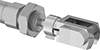 Image of ProductInUse. Front orientation. Air Cylinder Mounts. Double-Ended Round Body Air Cylinders, Rod-Clevis-with-Pin Actuator Connection.