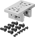 Image of Product. Front orientation. Air Cylinder Mounts. Single-Acting Round Body Air Cylinders, T-Slotted-Framing-Bracket Actuator Connection.