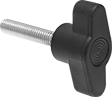 Image of Product. Style 9. Front orientation. Two-Arm Grip. Threaded-Stud Knobs, Style 9.