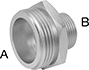 Image of Product. Front orientation. Contains Annotated. Fire Hose and Fittings. Fire-Fighting Hose Fittings , Reducing-Adapter Fitting, NH/NST Thread, Straight, Threaded Fitting Connection, Male, NPT Thread.