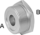 Image of Product. Front orientation. Contains Annotated. Fire Hose and Fittings. Fire-Fighting Hose Fittings , NPT Thread, Straight, Female, Reducing-Adapter Fitting, NH/NST Thread, Threaded Fitting Connection, Male.