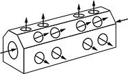 Image of Specification. Dual-Section Manifold (Back). Back orientation. Contains Annotated. Dual-Section Manifold. Color-Coded Irregular Hex Manifolds.