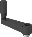 Image of Product. Front orientation. Crank Handles. Unthreaded Through-Hole-Mount Crank Handles, Round Hole, Style 5.