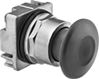 Image of Product. Mushroom. Front orientation. Push-Button Switches. 30 mm Panel-Mount Build-Your-Own Metal Push-Button Switches, Push-Button Actuators, Round Push Button, Mushroom Push Button.