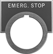 Image of Product. Front orientation. Legend Plates. Metal Legend Plates for Emergency Stop Switches, Style B.