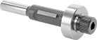 Image of Product. Bottom Pilot with Overhang Cutoff Edge. Front orientation. Overhang Cutoff Edge. Trimming Router Bits .