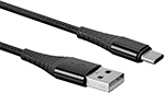 Image of Product. Front orientation. USB Cords. Long-Life USB Cords, USB-A Plug × USB-C Plug.