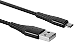 Image of Product. Front orientation. USB Cords. Long-Life USB Cords, USB-A Plug × Micro USB-B Plug.