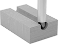 Image of ProductInUse. Front orientation. Router Bits. Router Bits for Grooves , Uncoated Carbide-Tipped High-Speed Steel, Rounded Grooves.